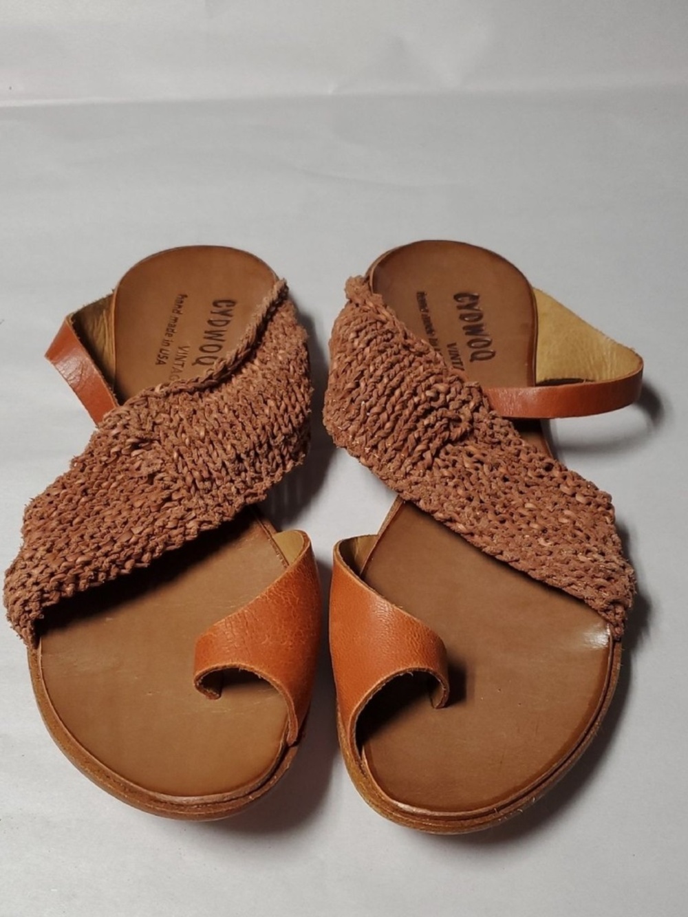 Sundance Catalog CYDWOQ Kiosk Women's Brown Woven Leather Sandals Size 38 BoHoSu